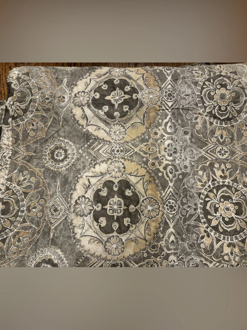 Pottery Barn Organic Cotton California King Duvet Cover + Sham Medallion Floral